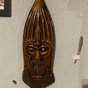 Carved Wooden Warrior Mask